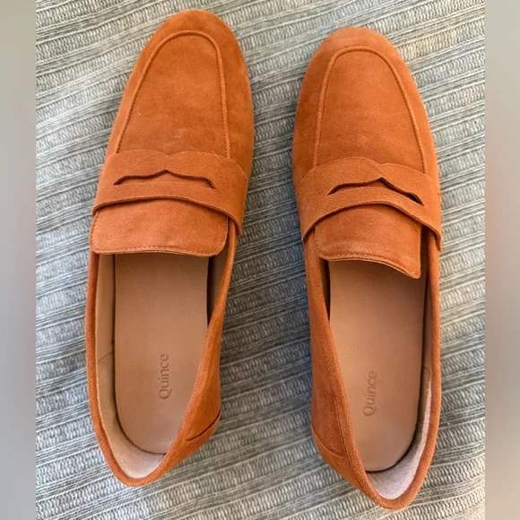Quince Women’s Cognac Suede Penny Loafers - Picture 1 of 3